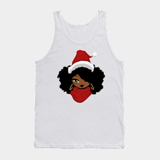 Afro Santa Claus Black Girl Magic Ugly Christmas Melanin Tank Top